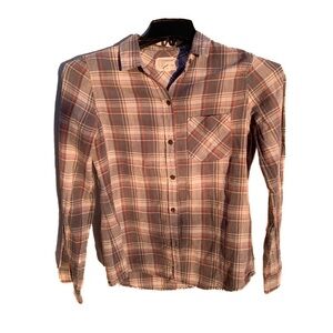 Current/Elliott The Slim Boy Shirt Paradise Plaid Size Small